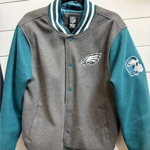 Philadelphia Eagles -Varsity Jacket - Teal & Gray